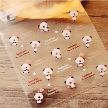 12. - 50db 10x10 mosoly rajzfilm öntapadó műanyag csomagoló táskák DIY cukorkás kekszes snack táska otthoni esküvői