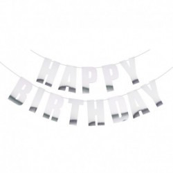 fényes ezüst - 1Set Boldog születésnapot szalaghirdetés Születésnapi party dekoráció szalag arany betűkkel függő