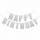 ezüst - 1Set Boldog születésnapot szalaghirdetés Születésnapi party dekoráció szalag arany betűkkel függő koszorú