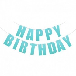 kék - 1Set Boldog születésnapot szalaghirdetés Születésnapi party dekoráció szalag arany betűkkel függő koszorú