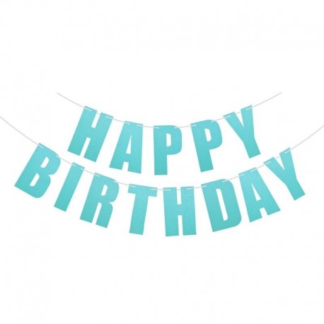 kék - 1Set Boldog születésnapot szalaghirdetés Születésnapi party dekoráció szalag arany betűkkel függő koszorú