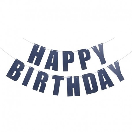 sötétkék - 1Set Boldog születésnapot szalaghirdetés Születésnapi party dekoráció szalag arany betűkkel függő