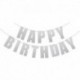 fekete - 1Set Boldog születésnapot szalaghirdetés Születésnapi party dekoráció szalag arany betűkkel függő koszorú