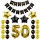 Fekete arany-50 - Születésnapi party dekorációs készlet boldog születésnapot szalagcím héliumszám léggömb gyerek