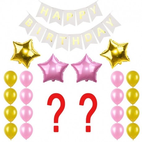 Egyéb számok - Születésnapi party dekorációs készlet boldog születésnapot szalagcím héliumszám léggömb gyerek