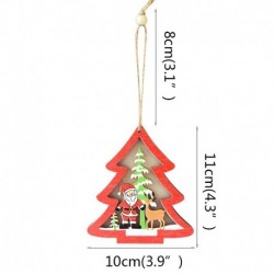 Stílus2 - 1db LED karácsonyi díszek fából készült függő medálok csillag karácsonyfa karácsonyi díszek otthoni parti