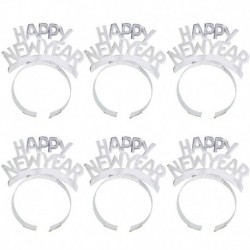 ezüst - 6db csillogó boldog új évet 2021-es fejpánt