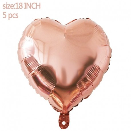 5db szív - Rózsa arany lufi esküvői dekoráció rendezvény party szív léggömb fólia boldog születésnapot lufi