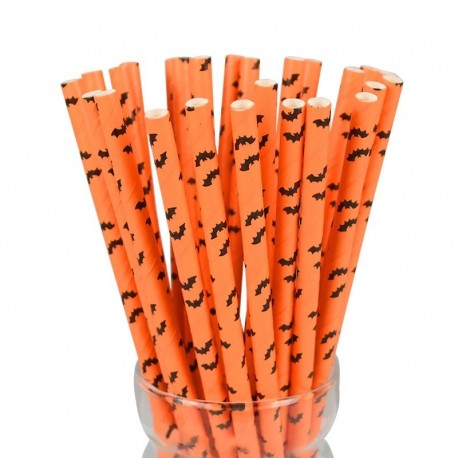Stílus2 - 50db Halloween dekorációs szalma Horrr tök szellem itatószalma otthoni Halloween party dekoráció kellékekhez