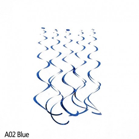 kék - 5db Boldog születésnapot Party spirál PVC kiegészítők rendezett születésnapi party Esküvői dekoratív díszek