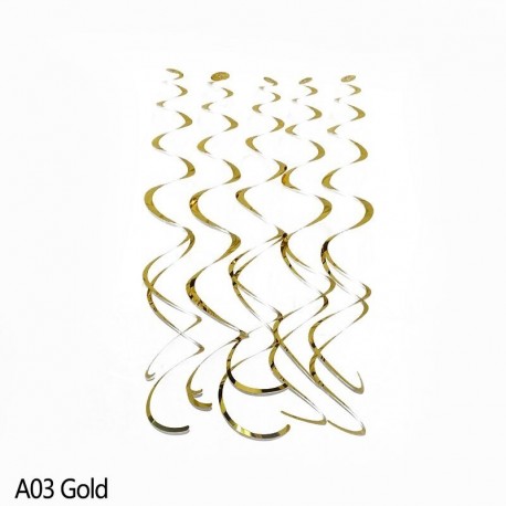 Arany - 5db Boldog születésnapot Party spirál PVC kiegészítők rendezett születésnapi party Esküvői dekoratív díszek