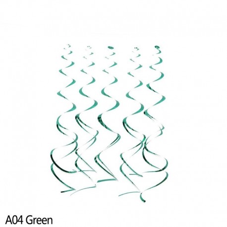 zöld - 5db Boldog születésnapot Party spirál PVC kiegészítők rendezett születésnapi party Esküvői dekoratív díszek