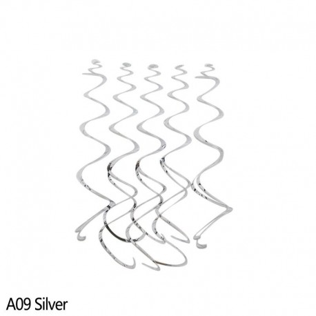 ezüst - 5db Boldog születésnapot Party spirál PVC kiegészítők rendezett születésnapi party Esküvői dekoratív díszek