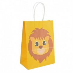 oroszlán - 5db dzsungel szafari állati papír cukorka táska sütik ajándék csomagoló táskák gyerekek 1. születésnapi