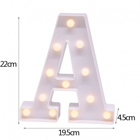 A - 21 cm LED-es éjszakai fény 26 angol ábécé száma elemlámpa romantikus esküvői party dekoráció karácsonyi