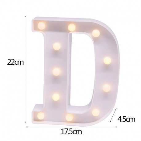 D - 21 cm LED-es éjszakai fény 26 angol ábécé száma elemlámpa romantikus esküvői party dekoráció karácsonyi
