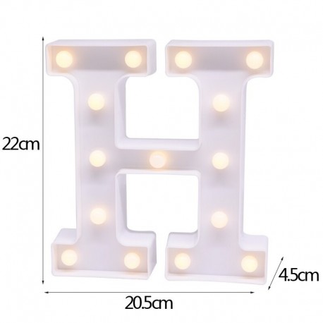 H - 21 cm LED-es éjszakai fény 26 angol ábécé száma elemlámpa romantikus esküvői party dekoráció karácsonyi