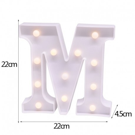 M - 21 cm LED-es éjszakai fény 26 angol ábécé száma elemlámpa romantikus esküvői party dekoráció karácsonyi