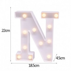N - 21 cm LED-es éjszakai fény 26 angol ábécé száma elemlámpa romantikus esküvői party dekoráció karácsonyi