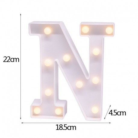 N - 21 cm LED-es éjszakai fény 26 angol ábécé száma elemlámpa romantikus esküvői party dekoráció karácsonyi