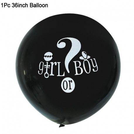 1db 36 hüvelykes lufi - 36 hüvelykes fiú vagy lány léggömb nemű felfedő party fekete latex ballon kék rózsaszín