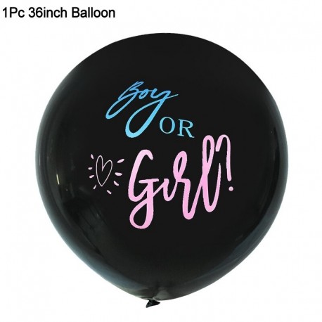 1db 36 hüvelykes lufi - 36 hüvelykes fiú vagy lány léggömb nemű felfedő party fekete latex ballon kék rózsaszín