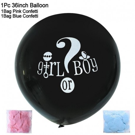 kék rózsaszín készlet - 36 hüvelykes fiú vagy lány léggömb nemű felfedő party fekete latex ballon kék rózsaszín