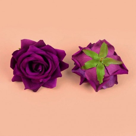 lila - 5 / 10db flanel selyem rózsa virág fej otthoni party esküvői dekoráció művirágok csokor DIY koszorú scrapbooking