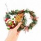 C - 13 cm-es mini karácsonyi koszorú garland karácsonyfa medál ajtó függő díszek karácsonyi díszek otthoni navidad új
