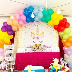 120db keverék - 120db 12 hüvelykes szivárvány latex léggömbök egyszarvú ballon girland ív esküvői gyerekek 1.