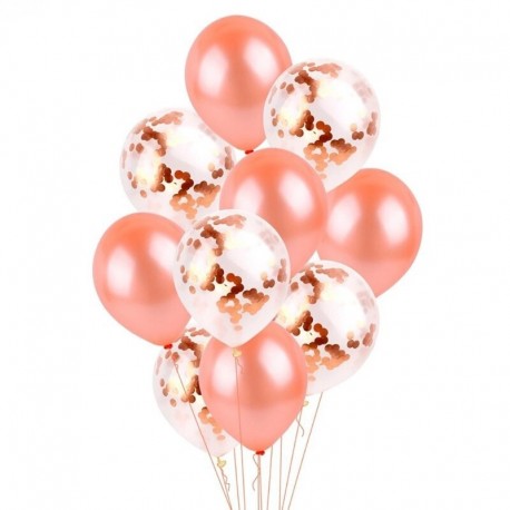 rózsaarany téma - 20db party dekoráció achát ballon arany konfetti ballon boldog születésnapot ballon baba zuhany