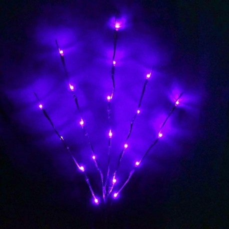 lila - 20LED fűzfa ágú lámpa LED fény karácsonyi születésnapi party esküvői lakberendezési elemek akkumulátoros