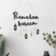 fekete - Ramadan Kareem dekoráció otthoni holdcsillag függő medál dísz fából készült DIY kézműves Eid Mubarak dekor