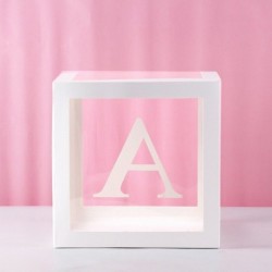 A - AZ betű neve átlátszó lufi doboz BABY fiú lány 1. születésnapi party esküvői dekoráció keresztelő baba zuhany