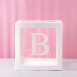 B - AZ betű neve átlátszó lufi doboz BABY fiú lány 1. születésnapi party esküvői dekoráció keresztelő baba zuhany