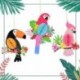 3db - 3db méhsejtes trópusi madár függő papírdíszek hawaii Luau trópusi dekorációk otthoni esküvői party