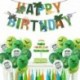7db szám1 készlet - 1Set Dinosaur Confetti Latex Balloons Happy Birthday Banner Jungle Wild Animal Kids Birthday Party