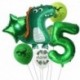 7db szám5 készlet - 1Set Dinosaur Confetti Latex Balloons Happy Birthday Banner Jungle Wild Animal Kids Birthday Party