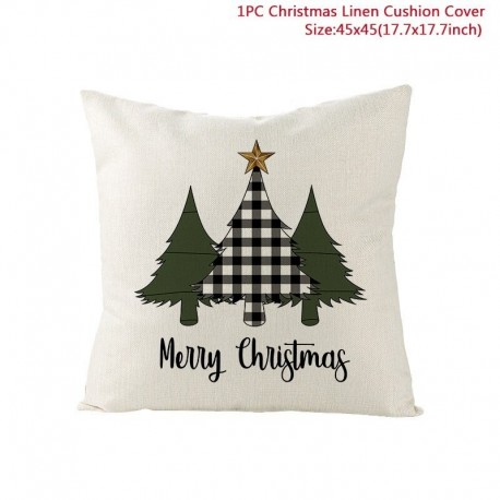 Z02 - Vászon karácsonyi párnahuzat párnahuzat kanapé párnahuzatok párnahuzatok karácsonyi díszek otthoni Navidad Xmas