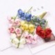 A - 12db mini selyem tea rózsa mesterséges bazsarózsa virág csokor scrapbooking esküvői party otthoni dekoráció