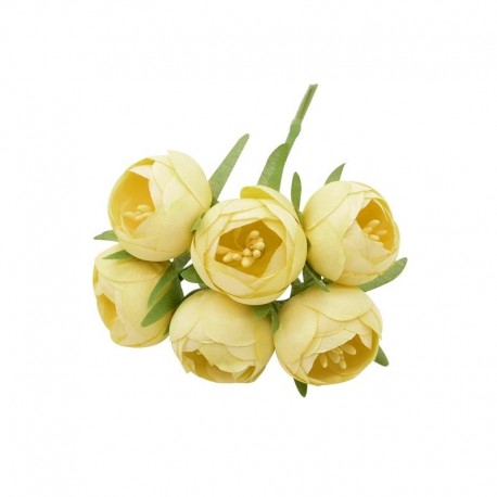 én - 12db mini selyem tea rózsa mesterséges bazsarózsa virág csokor scrapbooking esküvői party otthoni dekoráció