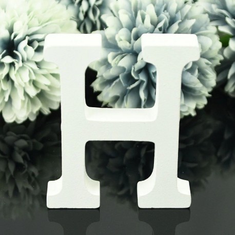 H - 1db fából készült levél angol ábécé személyre szabott név tervezés barkács kézműves esküvői otthon