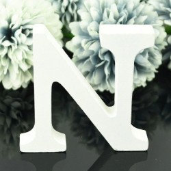 N - 1db fából készült levél angol ábécé személyre szabott név tervezés barkács kézműves esküvői otthon