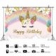Stílus4 - 180x110cm szivárvány egyszarvú háttér gril 1. egyszarvú téma születésnapi party dekoráció kellékek baba