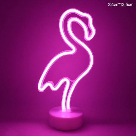 A - Flamingo Unicorn Neon Sign LED éjszakai lámpa otthoni gyerekszoba dekorációhoz Hawaii trópusi party esküvői