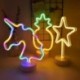 én - Flamingo Unicorn Neon Sign LED éjszakai lámpa otthoni gyerekszoba dekorációhoz Hawaii trópusi party esküvői