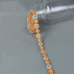 B - 3Yards 12mm százszorszép virág csipke díszítő szövet hímzés kézzel készített patchwork szalag ruházat varrás