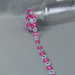 E - 3Yards 12mm százszorszép virág csipke díszítő szövet hímzés kézzel készített patchwork szalag ruházat varrás