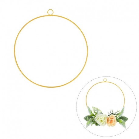 A - 30cm arany fém gyűrű karikák függő DIY kézműves szél harangjáték születésnapi party dekorációk baba zuhany