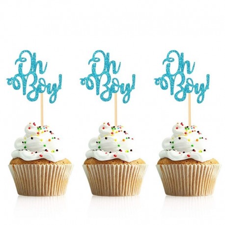 kék ó fiú - 10db arany ó baba cupcake topper fiú lány baba zuhany nemi felfedi gyerekek 1. születésnapi party